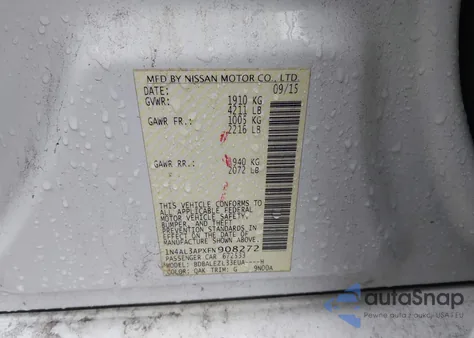 2015 Nissan Altima 2.5 S из США, поврежденный, VIN 1N4AL3APXFN908272